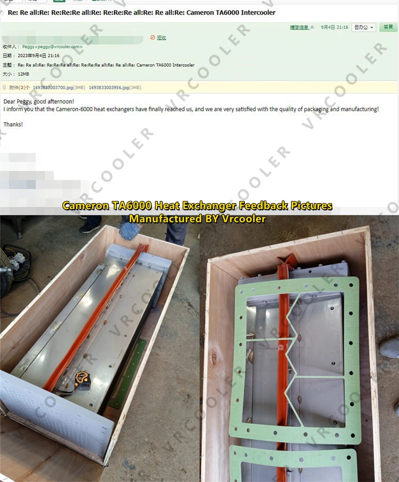 Cameron TA6000 Heat Exchanger Feedback Pictures Cameron TA6000 Heat Exchanger Feedback Pictures